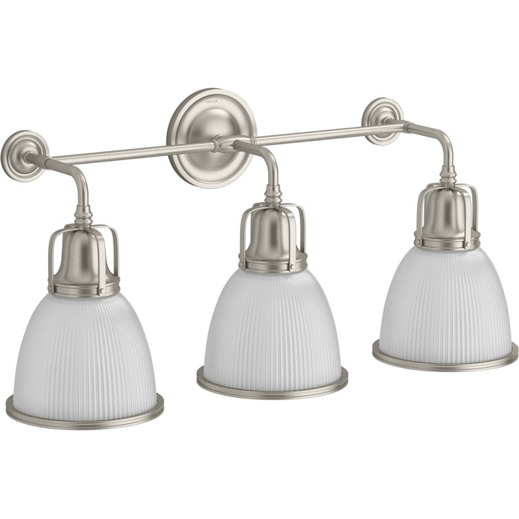 Hauksbee Brushed Brass 3-Light Frosted Glass Bell Sconce