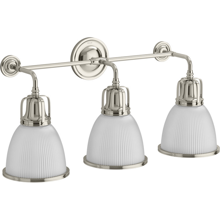 Hauksbee Brushed Brass 3-Light Frosted Glass Bell Sconce