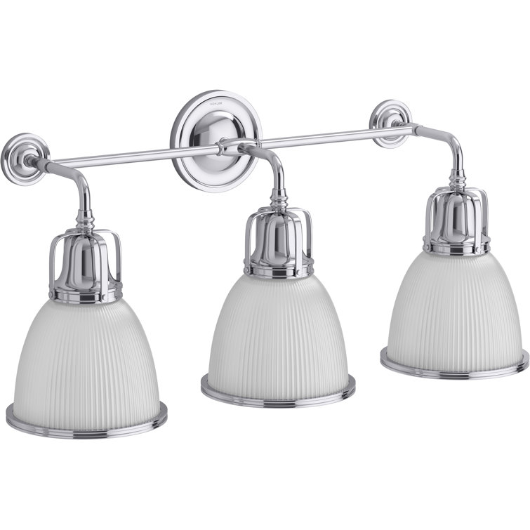 Hauksbee 1920s Inspired Polished Chrome 3-Light Bell Sconce