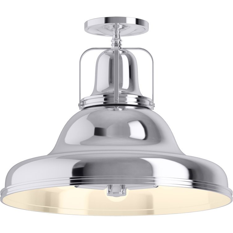 Polished Chrome Farmhouse Semi-Flush Light