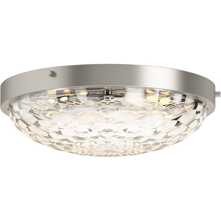 Brushed Nickel and Glass Flush-Mount Ceiling Light