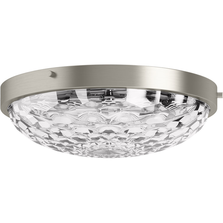 Brushed Nickel and Glass Flush-Mount Ceiling Light