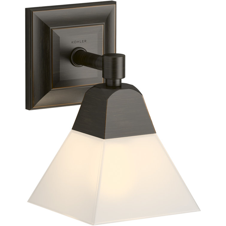 Oil-Rubbed Bronze Dimmable Sconce with Frosted Glass Shade