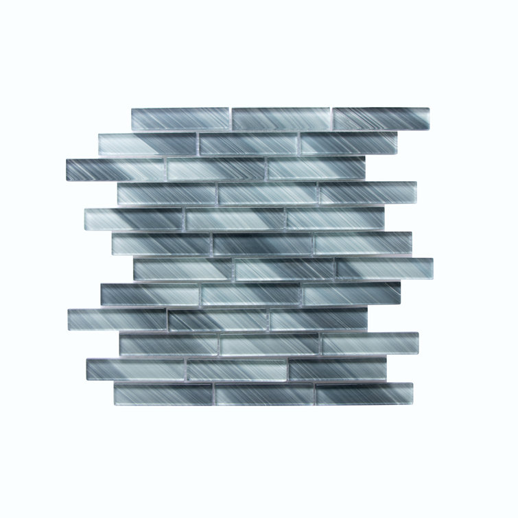 Gray Hand Painted Glass Mosaic Tile for Walls and Backsplashes