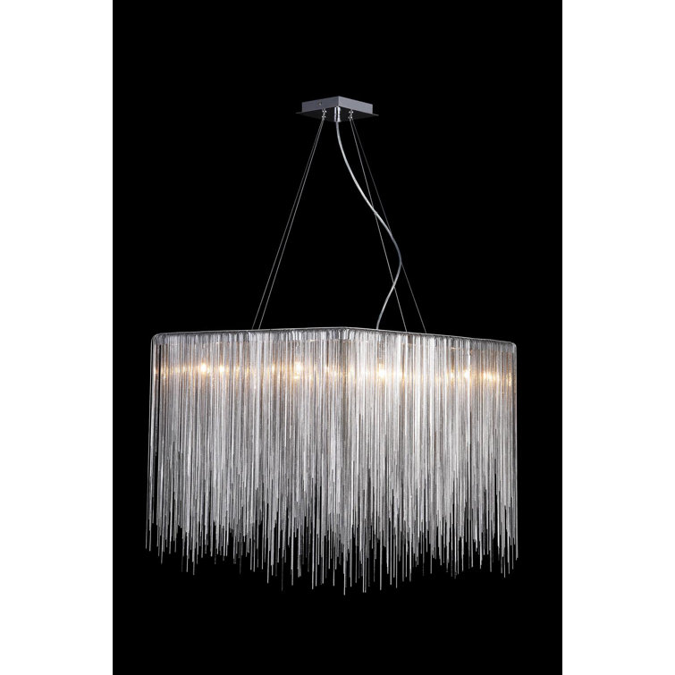 Fountain Avenue Chrome and Crystal 8-Light Chandelier