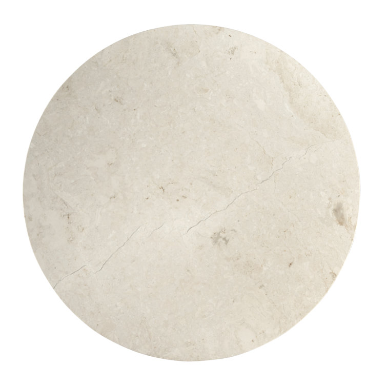 Ivory Marble Top Black Pedestal Coffee Table
