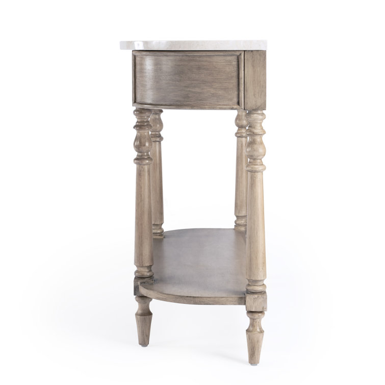 Umber Elegance Marble-Top Console Table with Storage