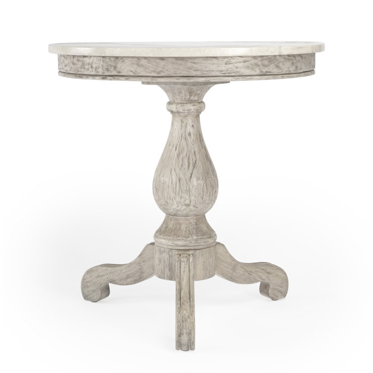 Danielle Marble 24" Pedestal Side Table