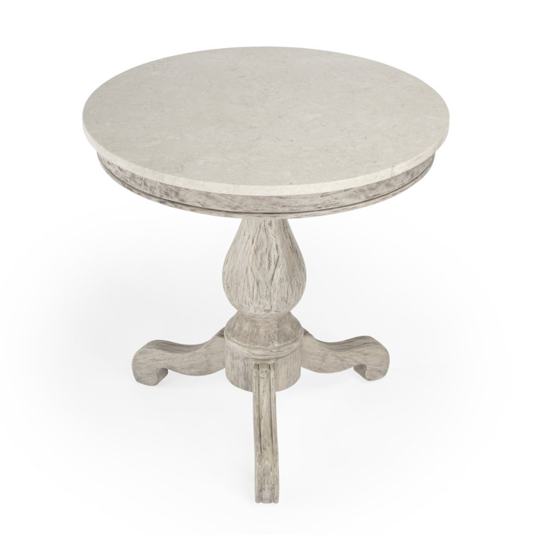 Danielle Marble 24" Pedestal Side Table