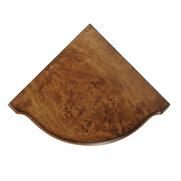 Durham Light Brown Olive Ash Burl Corner Cabinet with Adjustable Shelving