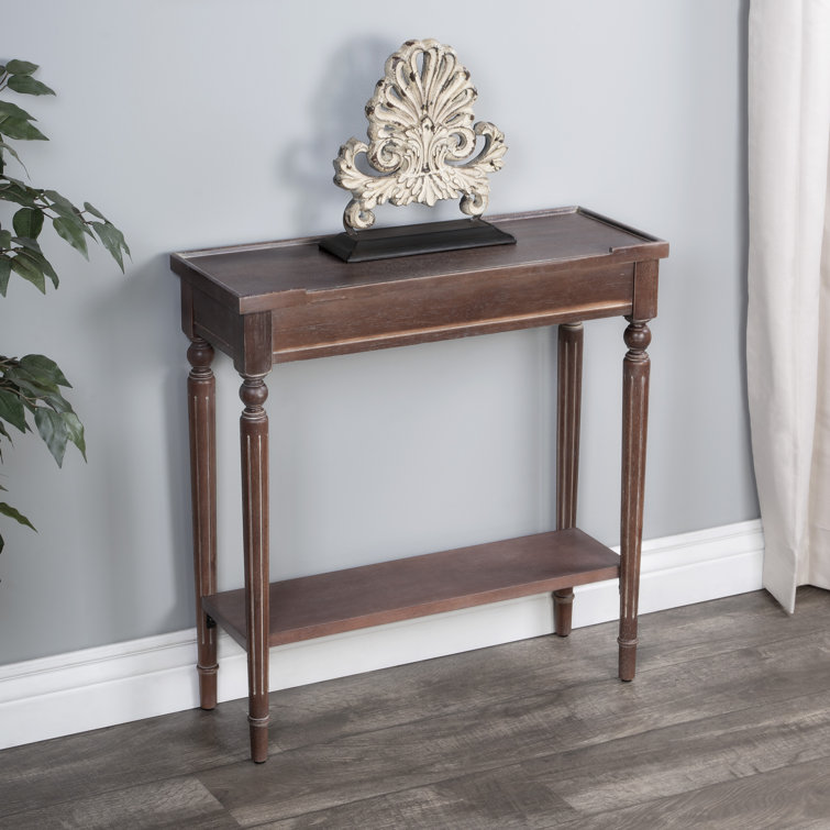 Plantation Cherry Solid Wood Console Table with Storage Shelf