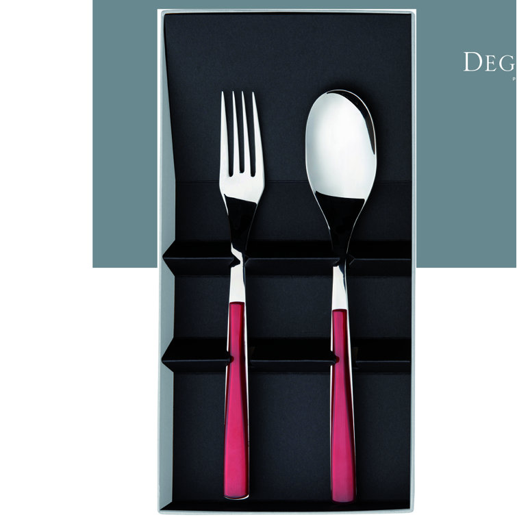Stainless Steel Red Handle 2-Piece Cutlery Set