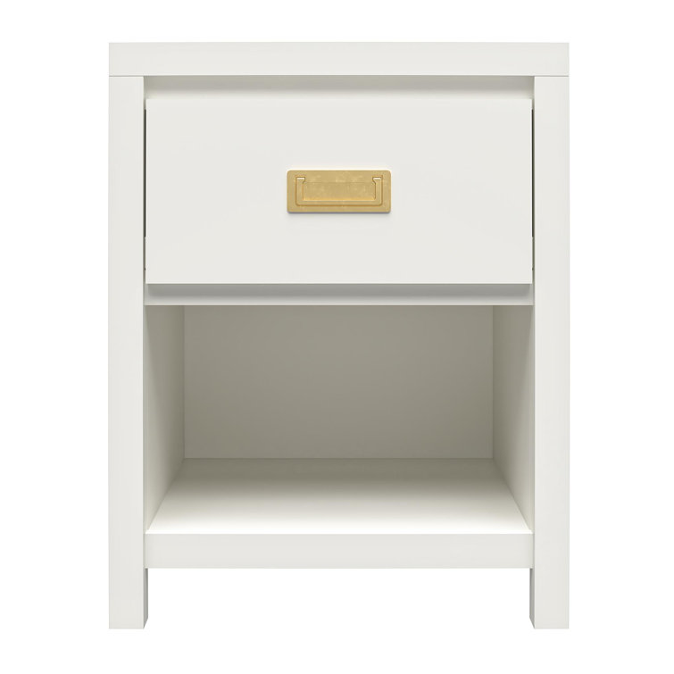 Monarch Hill Haven White and Gold Kids' 1-Drawer Nightstand