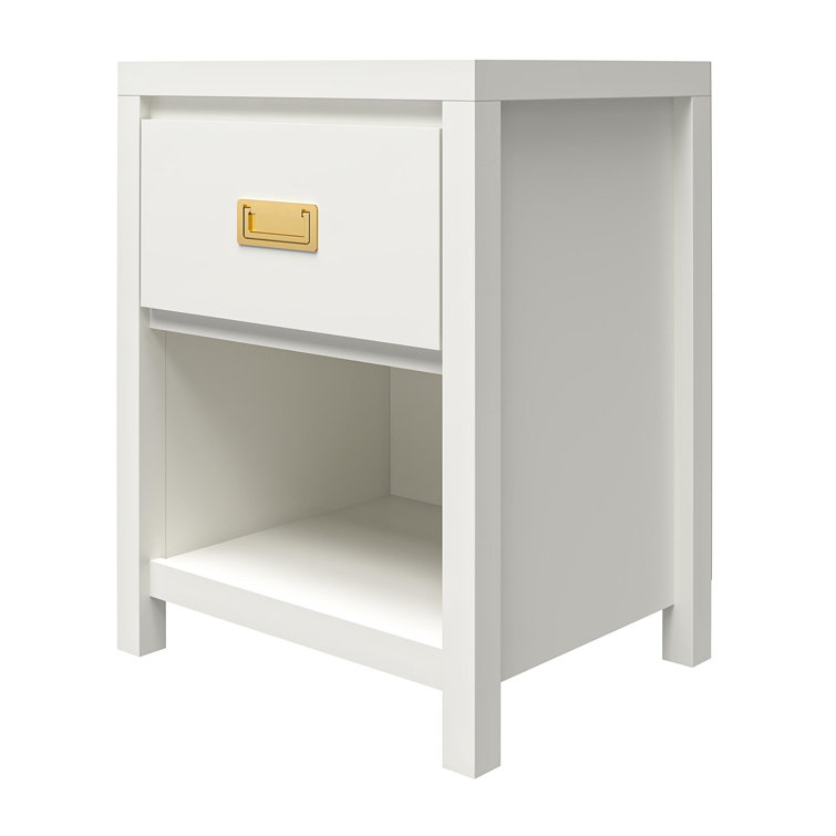 Monarch Hill Haven White and Gold Kids' 1-Drawer Nightstand