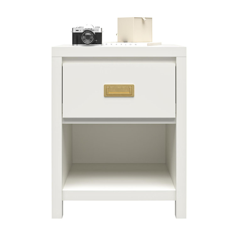 Monarch Hill Haven White and Gold Kids' 1-Drawer Nightstand