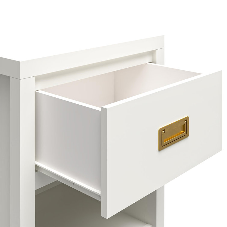 Monarch Hill Haven White and Gold Kids' 1-Drawer Nightstand