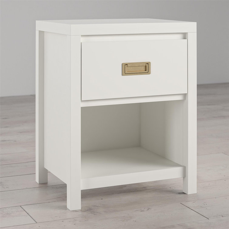 Monarch Hill Haven White and Gold Kids' 1-Drawer Nightstand