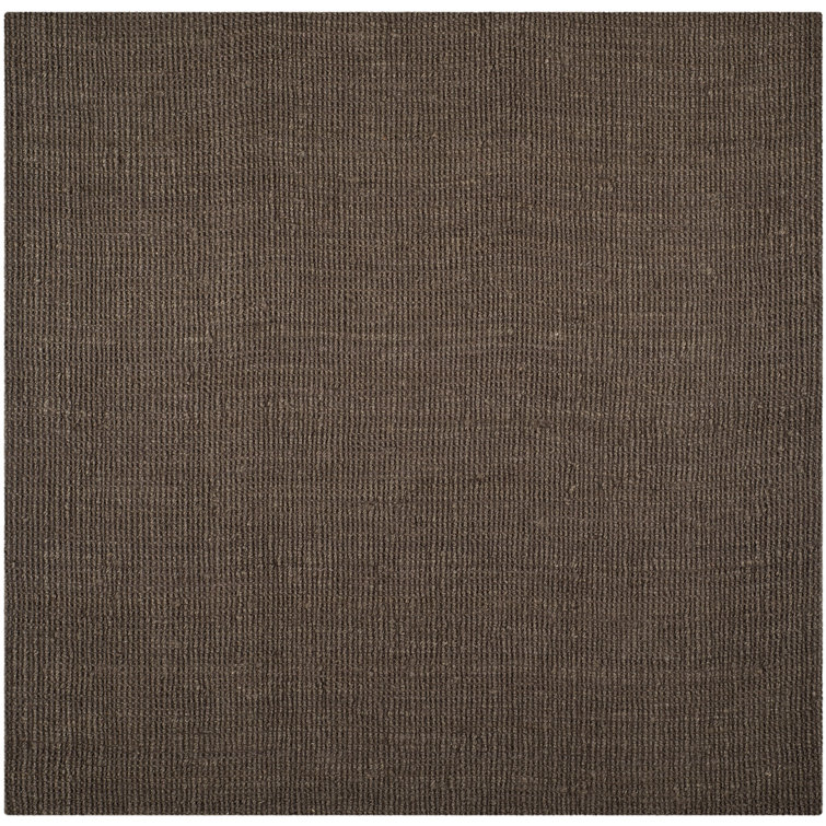 Handmade Brown Jute Square Non-slip Area Rug