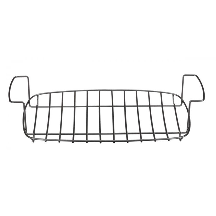 17" Non-Stick Black Steel Roaster Pan with Rack