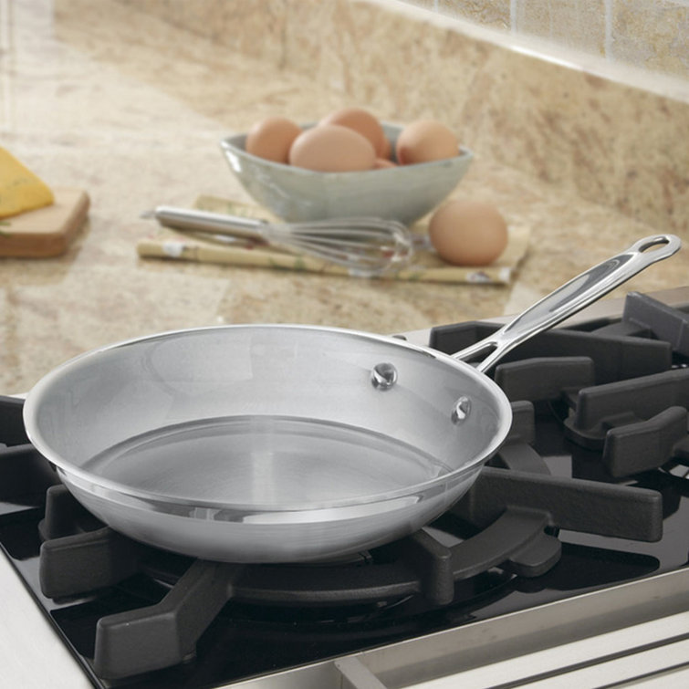 Stainless Steel 12" Non-Stick Skillet with Helper Handle