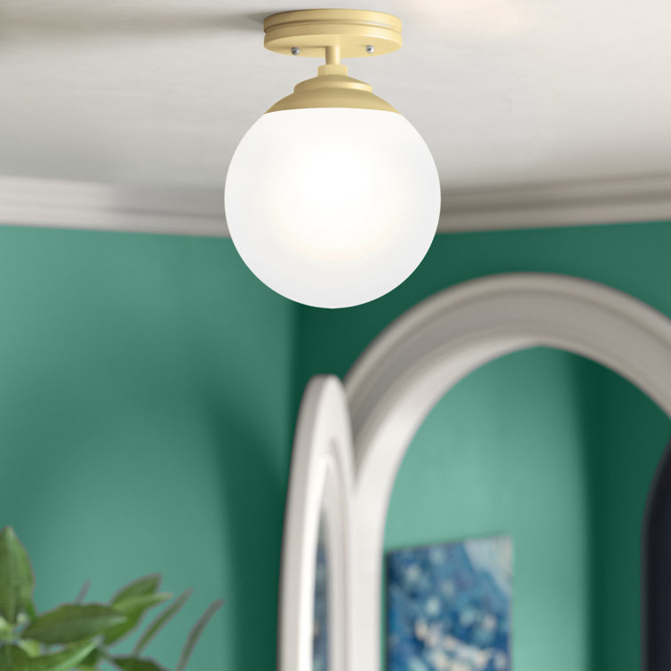 Modern Brass Globe LED Indoor/Outdoor Flush Mount Light