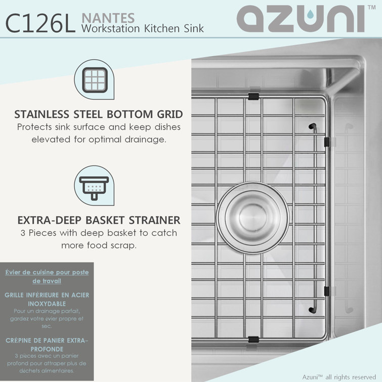 25'' Stainless Steel Single Bowl Undermount Kitchen Sink with Accessories