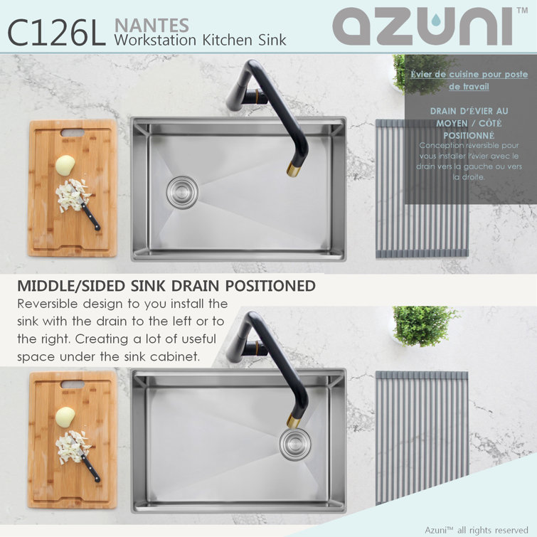 25'' Stainless Steel Single Bowl Undermount Kitchen Sink with Accessories