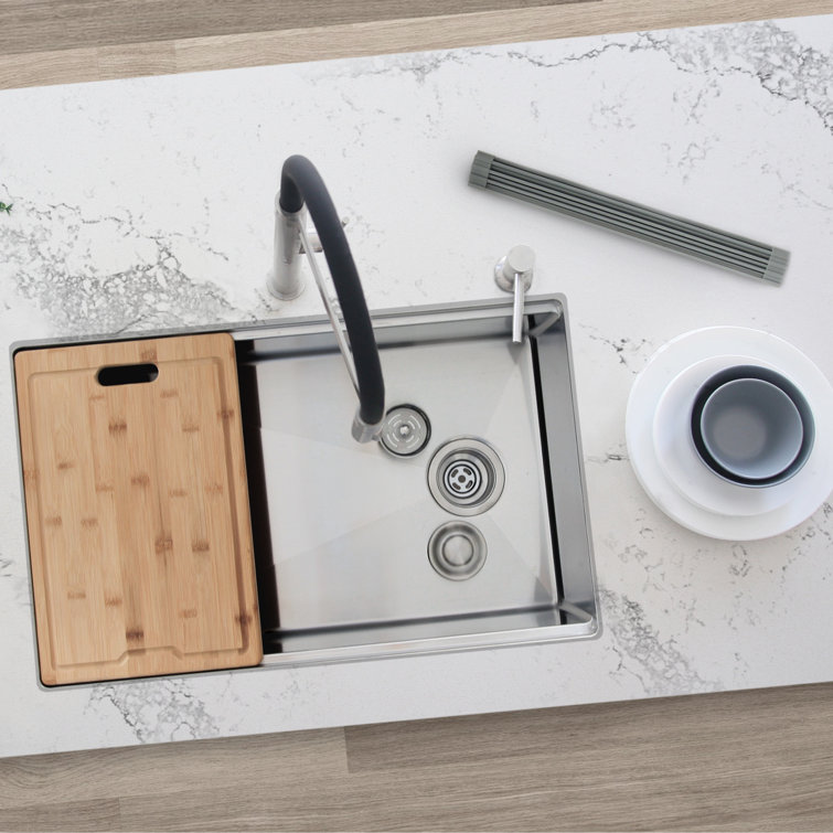 30" Stainless Steel Undermount Single Bowl Kitchen Sink with Accessories