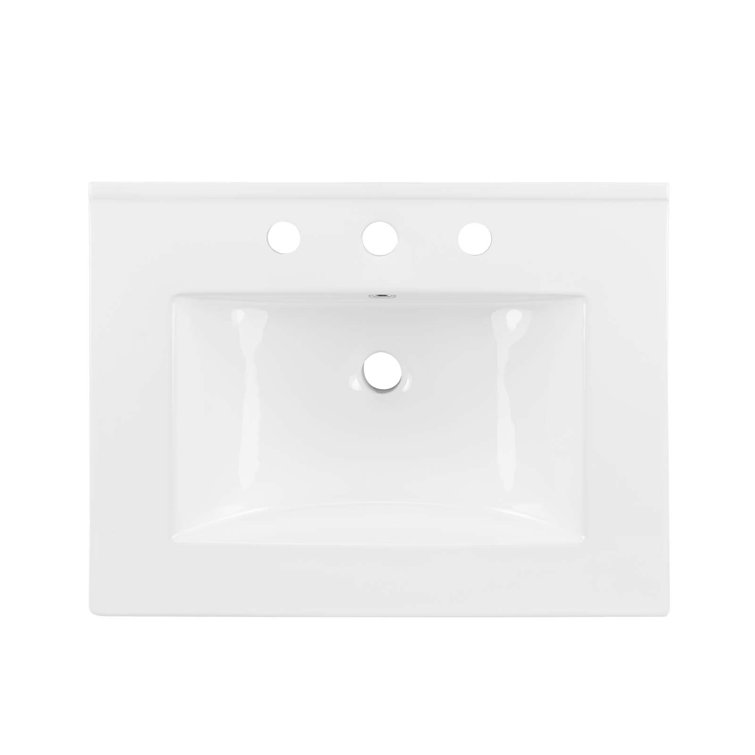 Cayman 24" White Ceramic Above-Counter Bathroom Sink
