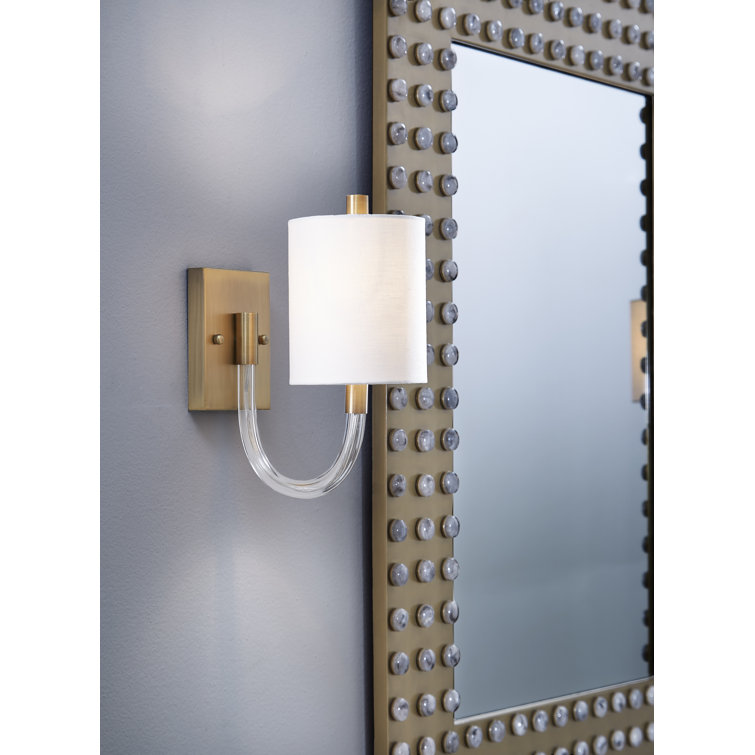 Antique Brass and Acrylic Dimmable Wall Sconce