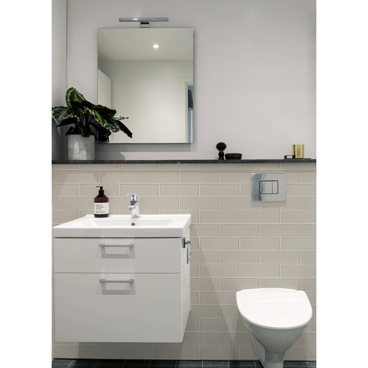 Ivory 2" x 6" Polished Glass Subway Tile