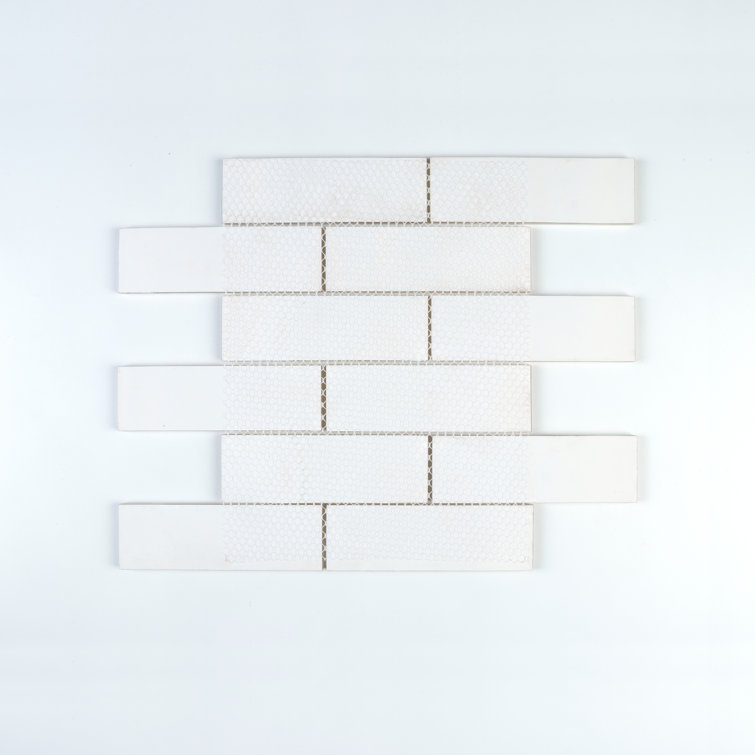 Ivory 2" x 6" Polished Glass Subway Tile
