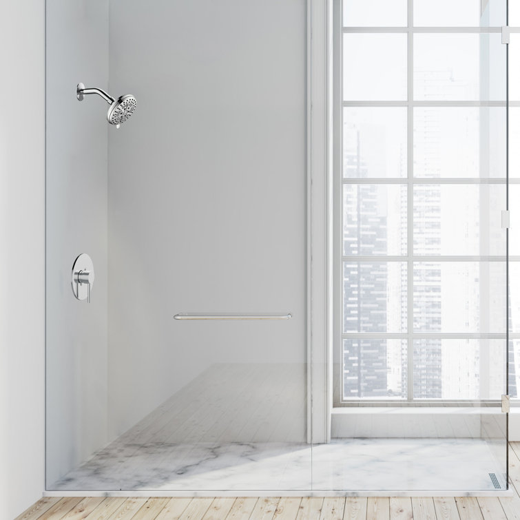 Mills Modern 7-inch Chrome 6-Function Wall Mounted Shower Head