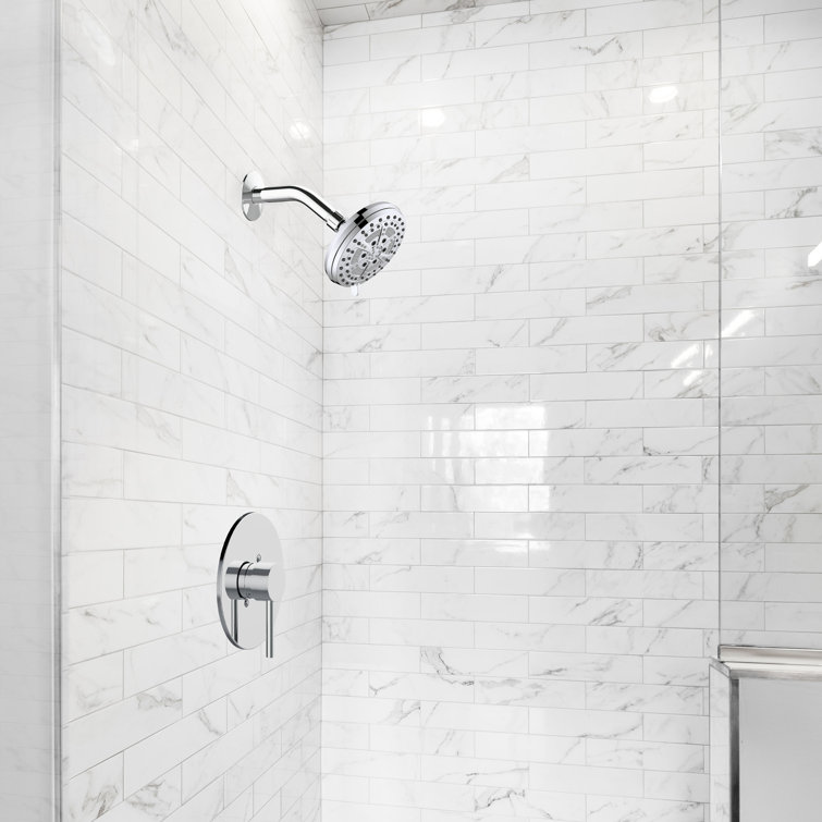 Mills Modern 7-inch Chrome 6-Function Wall Mounted Shower Head