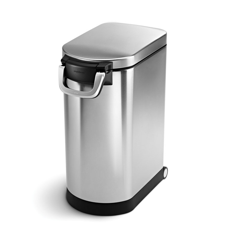 Large Brushed Stainless Steel Airtight Pet Food Storage Container