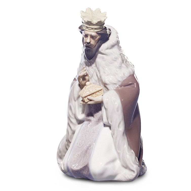 Gaspar King Figurine in Pink/Cream Porcelain - Lladro Nativity Collection