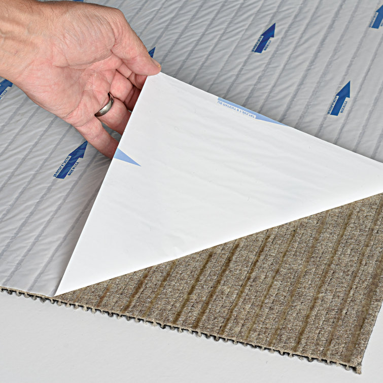 Taupe 24" x 24" Peel and Stick Indoor/Outdoor Carpet Tiles