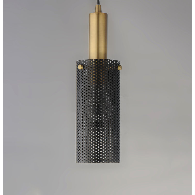 Matte Black and Satin Brass 3.5" Mini Globe Pendant Light