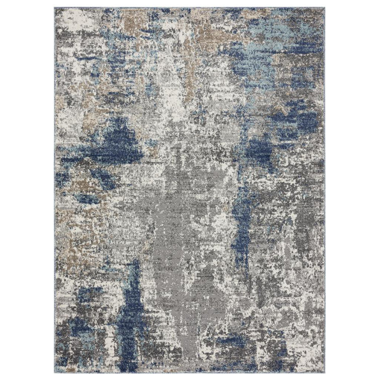 Luxe Weavers Blue and Gray Abstract 6' x 9' Area Rug