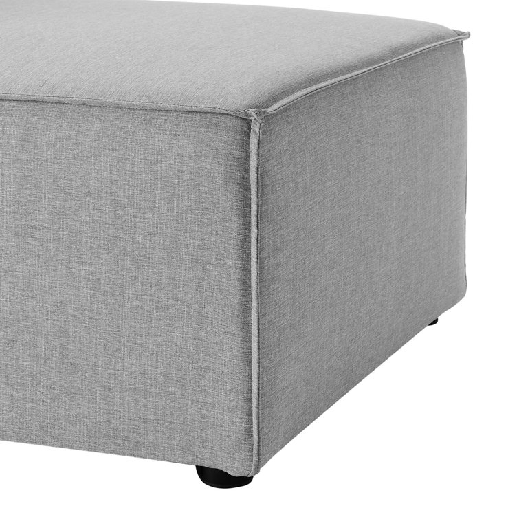 Gray Aluminum Outdoor Patio Sectional Sofa with Cushions