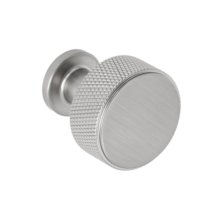 Kent 1-1/8" Round Brushed Brass Knurled Cabinet Knob
