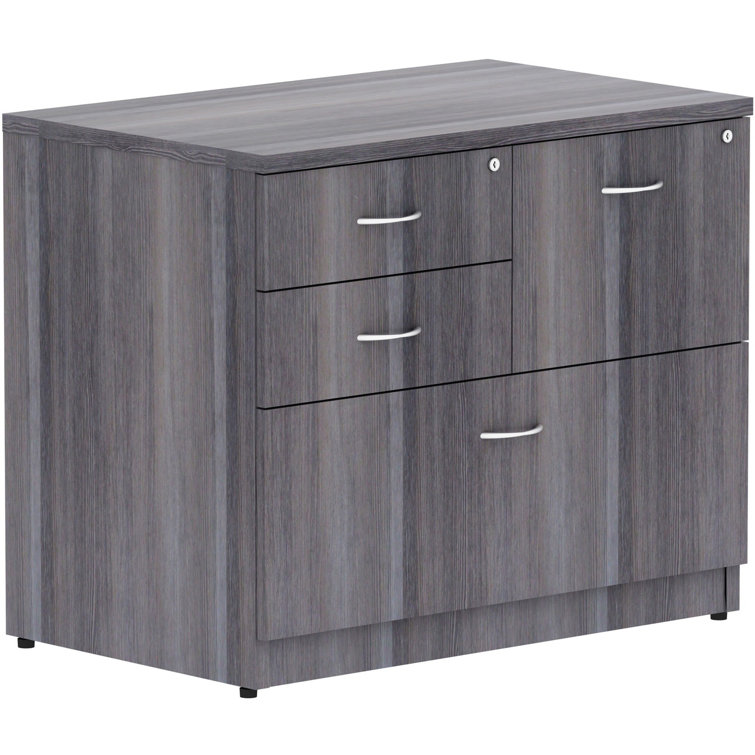 Weathered Charcoal 4-Drawer Lockable Lateral Legal File Cabinet