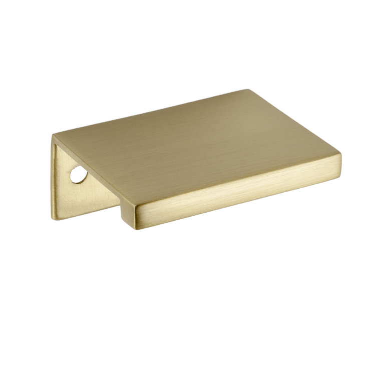 Ethan Brushed Brass Rectangular Finger Pull with Mounting Hardware