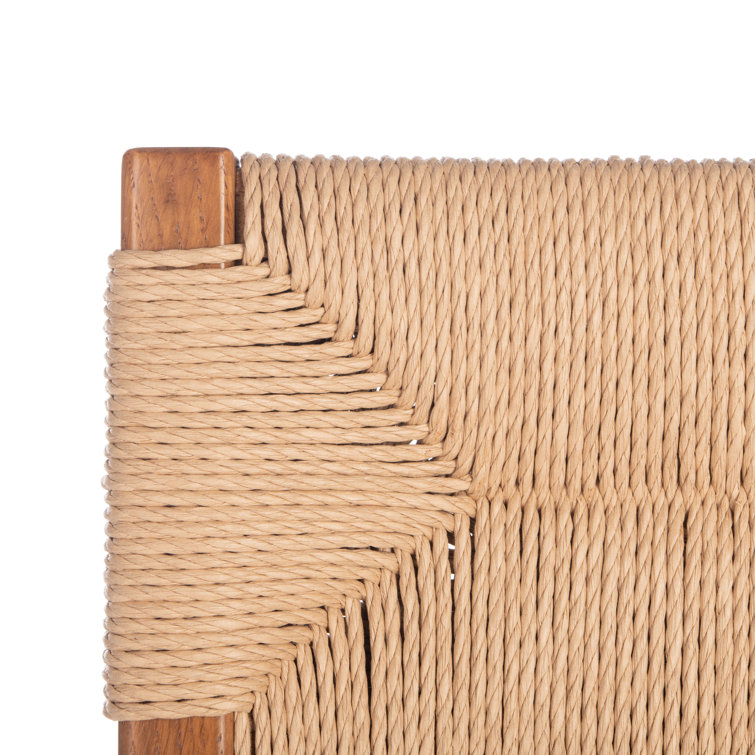 Coastal Farmhouse Black Rattan and Cane Slat Side Chair