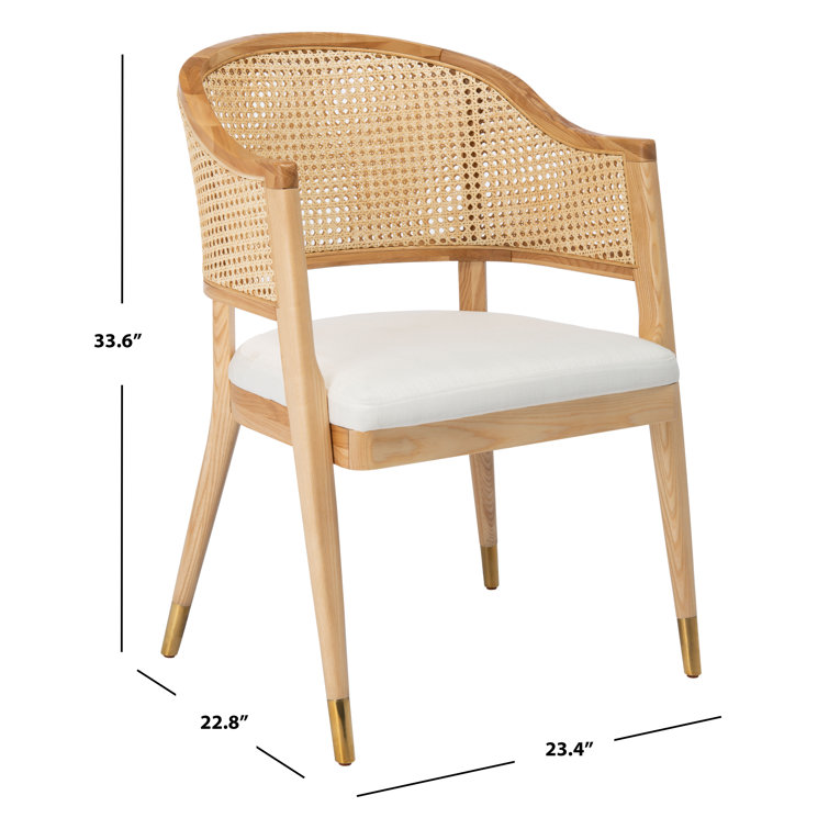 Rogue Chic Black Rattan and Cane Mid-Century Arm Chair