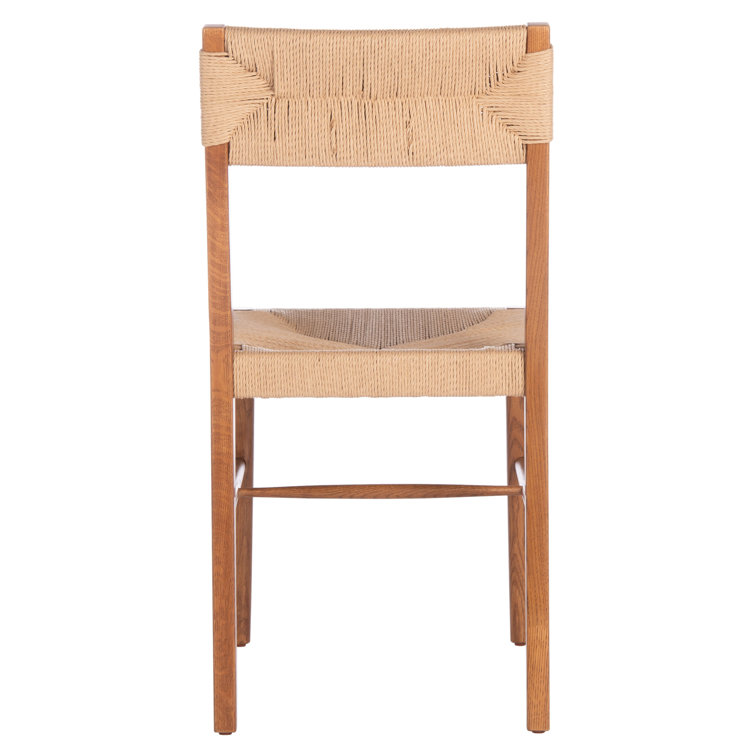 Coastal Farmhouse Black Rattan and Cane Slat Side Chair