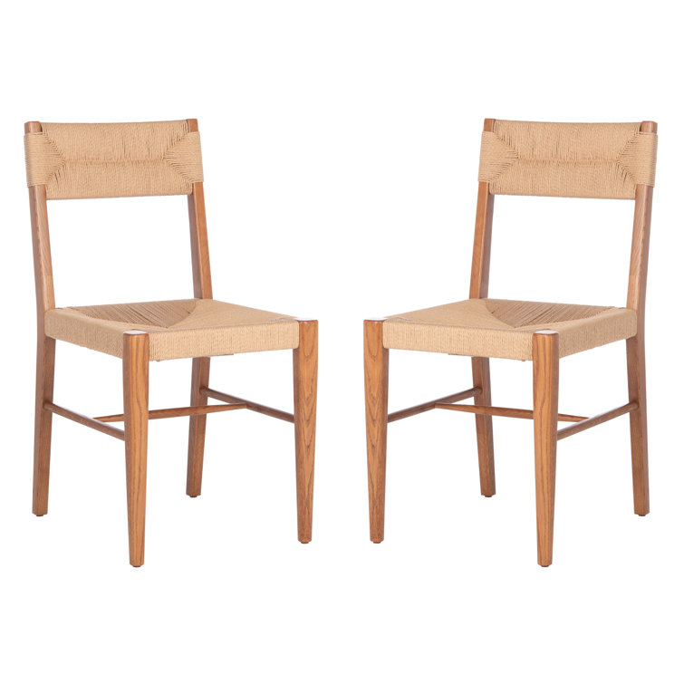 Coastal Farmhouse Black Rattan and Cane Slat Side Chair