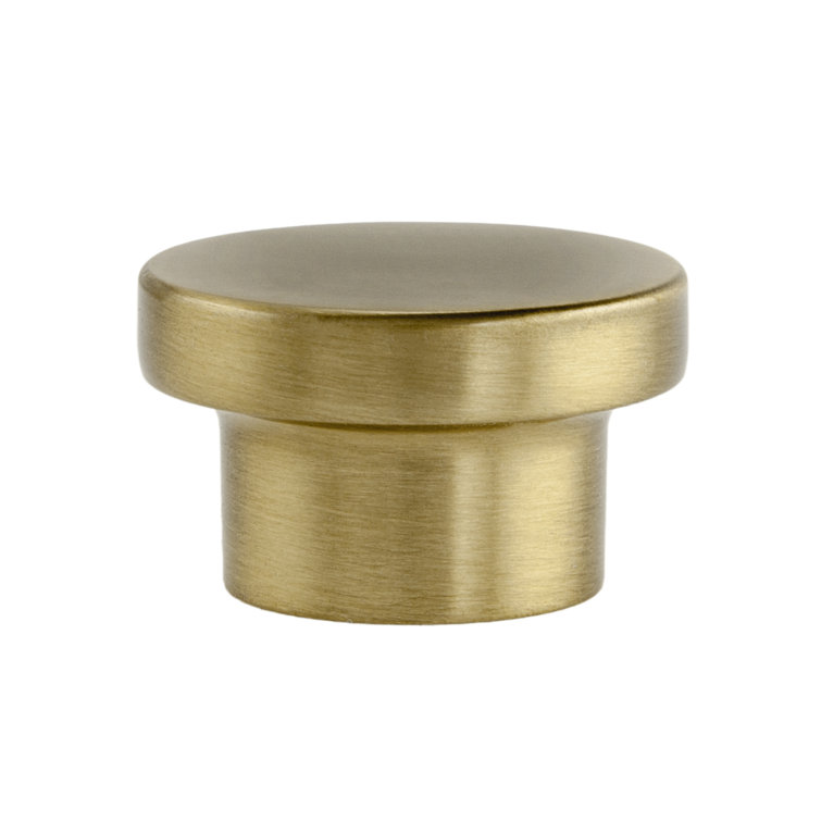 Ethan 1-1/4" Round Brushed Brass Knob with Mounting Hardware