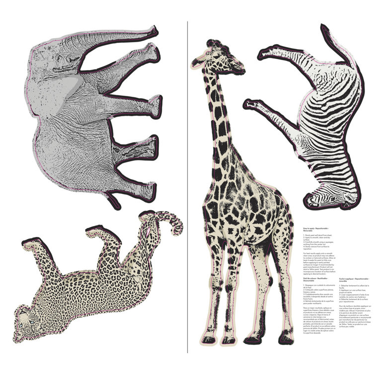 Safari Animals Multicolor Peel and Stick Wall Decals