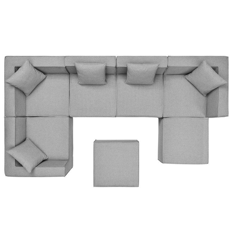 Saybrook Gray 7-Piece Outdoor Patio Sectional Sofa